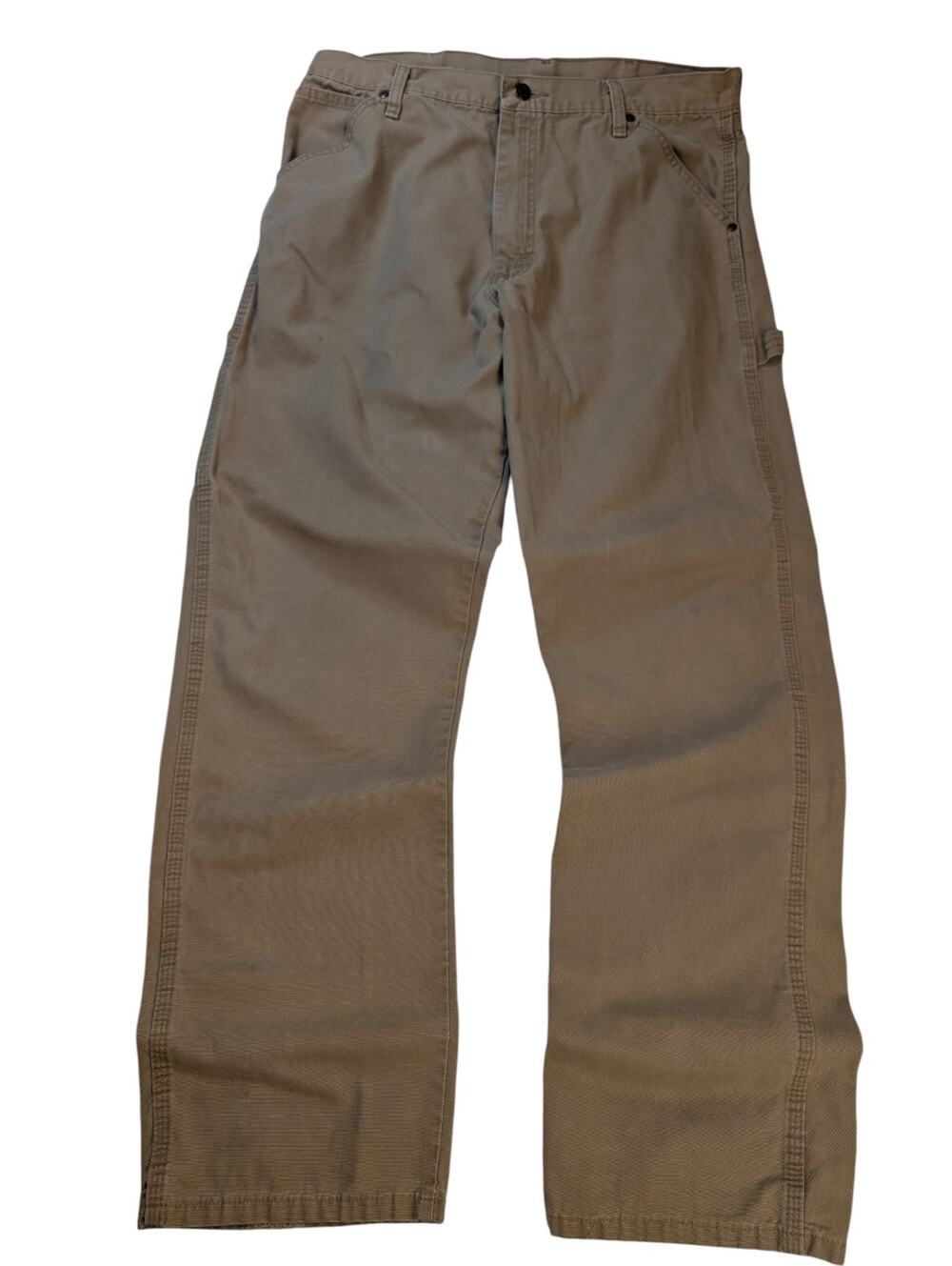 Wrangler Carpenter Pants Men 36x34 Beige Relaxed Straight Canvas Workwear
